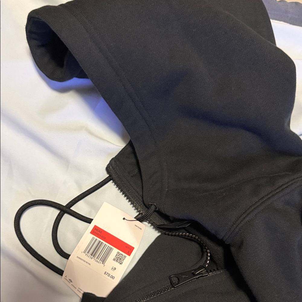 Jordan Black Full-Zip Hoodie with White Jumpman Logo - Picture 7 of 7